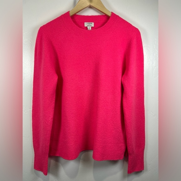 J.Crew Extra-Soft Crewneck Sweater Hot Pink Medium EUC - Picture 1 of 8